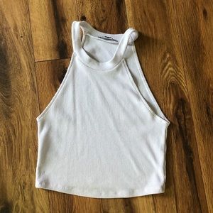 White Halter Top Tank - ZARA